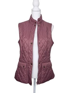 Barbour Otterburn Gilet Full Zip Quilted Vest Mauve Size 6